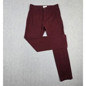 Goodfellow Pants Men's Size 30x31 Red Wine Slim Fit Hennepin Flat Front Chino